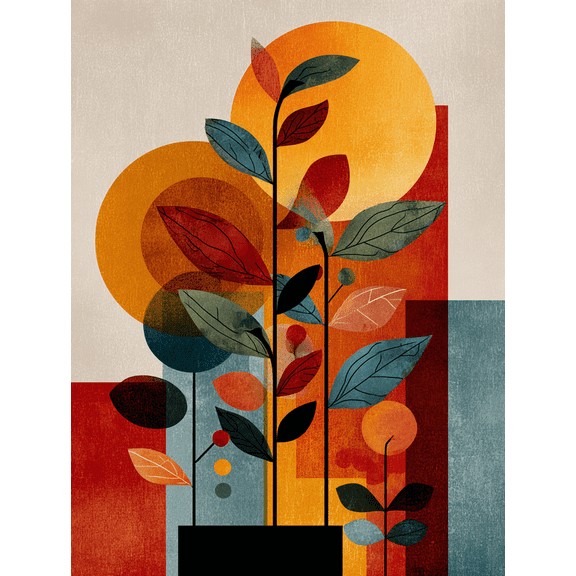 Abstract Botanical Canvas Wall Art,Minimalist Decor for Living Room Bedroom Hallway Entryway