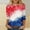 ZFY20_Red, variant on VKOYWKM 4th of July Shirt for Women 3/4 Sleeve American Flag Red White and Blue Print T Shirts Patriotic Independence Day Tops