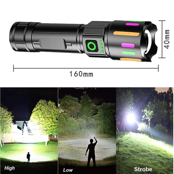 NefLaca  3000mAH Super Bright LED Tactical Flashlight Rechargeable LED Work Light