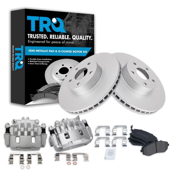 TRQ Front Brake Pad & Rotor Kit Brake Caliper Brake Pads Brake Rotor Semi-Metallic Vented Premium G-Coated Fits Select 2005-2006 Saab 9-2X 2002-2011 Subaru Impreza 2003-2005 Legacy