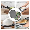 thumbnail image 7 of Pofeuu Blooming Cactus Print Silicone Pot Mat Mitten With Hanging Loop Heat Resistant Oven Mitts Non-Slip Bbq Baking Smoking Potholders, 7 of 7