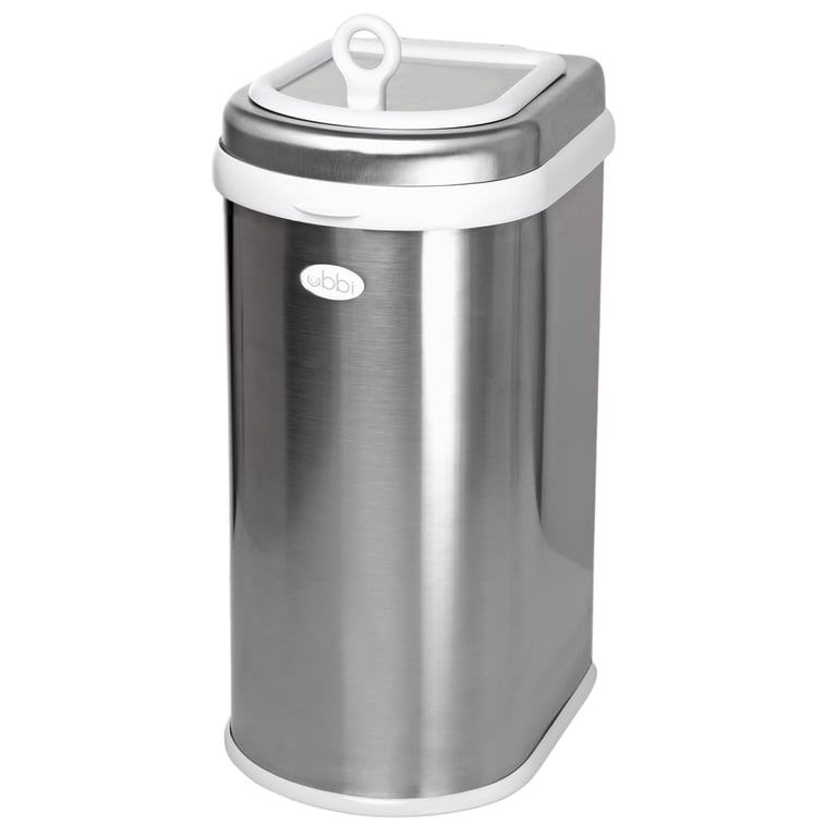 Ubbi Pet Odor-Locking Steel Waste Pail, Chrome photo 1