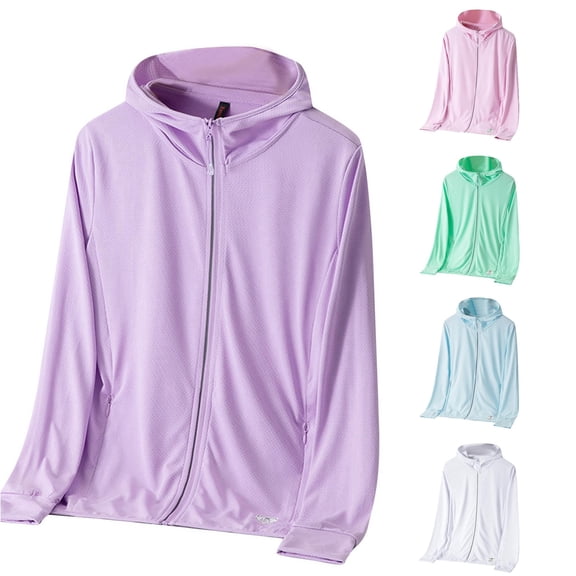 HCYSFG Womens Running Jacket Hooded Zip Up Long Sleeve With Zipper Pockets Lightweight Breathable Windbreaker Workout Outdoor Travel Sports Hoodies