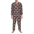 thumbnail image 3 of Fotbe funny Skull star Pattern Long Sleeve Pajama Set for Men,Sleepwear Set,2-piece Loungewear Set,Soft PJs Comfy Nightwear with Pockets-Large, 3 of 7