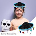 thumbnail image 3 of Happydeer 6Pcs Halloween Sombrero Headband Mexican Party Hats with Plush Pom Poms Holidays Fiestas Cosplay Props (6pcs), 3 of 13