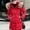 Red, variant on Women's Long Puffer Jacket with Hood Baggy Down Coats Long Winter Warm Travel Puffer Jackets Thickened Winter Coat with Pockets Outwear Going Out Top