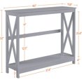 thumbnail image 3 of Console Table for Entryway, 2 Tier Narrow Sofa Table Bookshelf Accent Tables w/Storage Shelf, Living Room Entry Hall Foyer Tables Furniture, Grey, 3 of 17