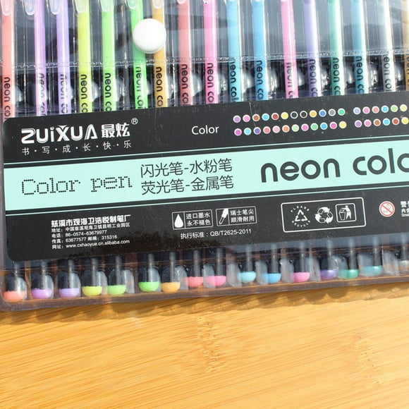 Rbaofujie ZuiXua 48 Colors Gel Pens Set Color Glitter Pens Kids Drawing