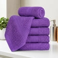 thumbnail image 2 of Ample Decor Washcloths 12 x 12 inch 5 Piece 600 GSM 100% Cotton, Lightweight, Quick Drying, Machine Washable Fingertip Towels for Bathroom, Gym, Kitchen - Purple, 2 of 6