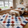 thumbnail image 4 of Shag Area Rug for Bedroom Living Room,5x8 Fluffy Soft Colorful Checkered Rug Fuzzy Shaggy Bedroom Carpet,Indoor Plush Floor Rugs for Kids Boys Girls Teen Dorm Nursery Home Decor, 4 of 16