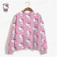 thumbnail image 3 of Sudadera con capucha de gran tamaño de estilo coreano para mujer, sudaderas con capucha Kawaii Harajuku con estampado de Anime HELLO KITTY y bolsillo, chaquetas con capucha, abrigo, Moletom, 3 of 5