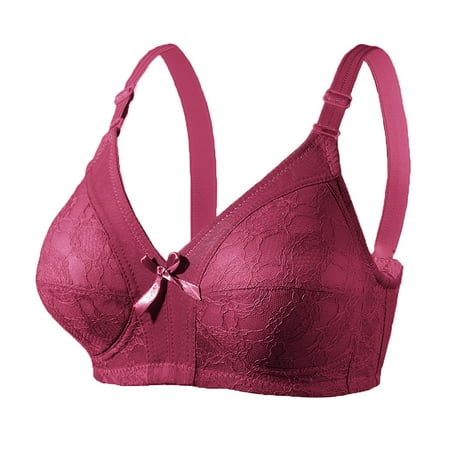Mrat Clearance Plus Size Bras Clearance Women s Plus Size Bracasual Lace Front Button Shaping Cup Shoulder Strap Underwire Bra Plus Size Wire-Free Sports Bra for Women 8 Hot Pink L