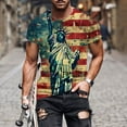 thumbnail image 2 of Yghzkop Men's Patriotic Shirts 4th of July Independence Day Printed Round Neck Short Sleeve Tops Breathable Quick-Dry T-Shirts Casual Loose Fit Graphic Tees American Flag for Outdoor Events Blouse, 2 of 5
