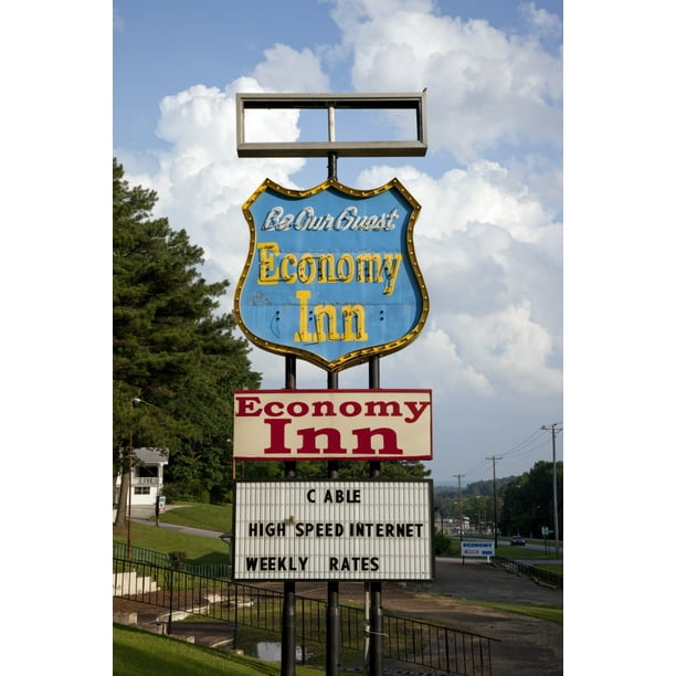 Economy Inn historic sign in Cullman, Alabama Poster Print (24 x 36