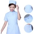 thumbnail image 4 of Uniforme de Médecin Infirmière Vêtements Manches Courtes Robe de Soins Infirmiers, 4 of 4