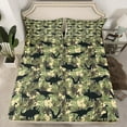 thumbnail image 6 of Manfei Dinosaur Print Sheet Set Queen, Camouflage Bed Sheets Set Queen Size, Theme Queen Sheet Sets, Super Cozy Room Decorative, 4 Pieces, 6 of 7