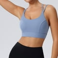thumbnail image 2 of AINIYS Quick-Dry Bra &nbsp;Workout Gym Athletic Fitness Bra Wireless Strappy L Sports Yoga Bra Bralette Women's Criss Cross Back Plus Size Moisture-Wicking Breathable Everyday Bras Light Blue XL, 2 of 9