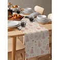 thumbnail image 6 of Christmas Tree Table Runner 72 Inches, Winter Xmas Pink Pine Snowflake on Linen Bed Runner Dresser Scarves Tabletop for Indoor Outdoor Parties/Ceremony/Banquet, 14" x 72", 6 of 8