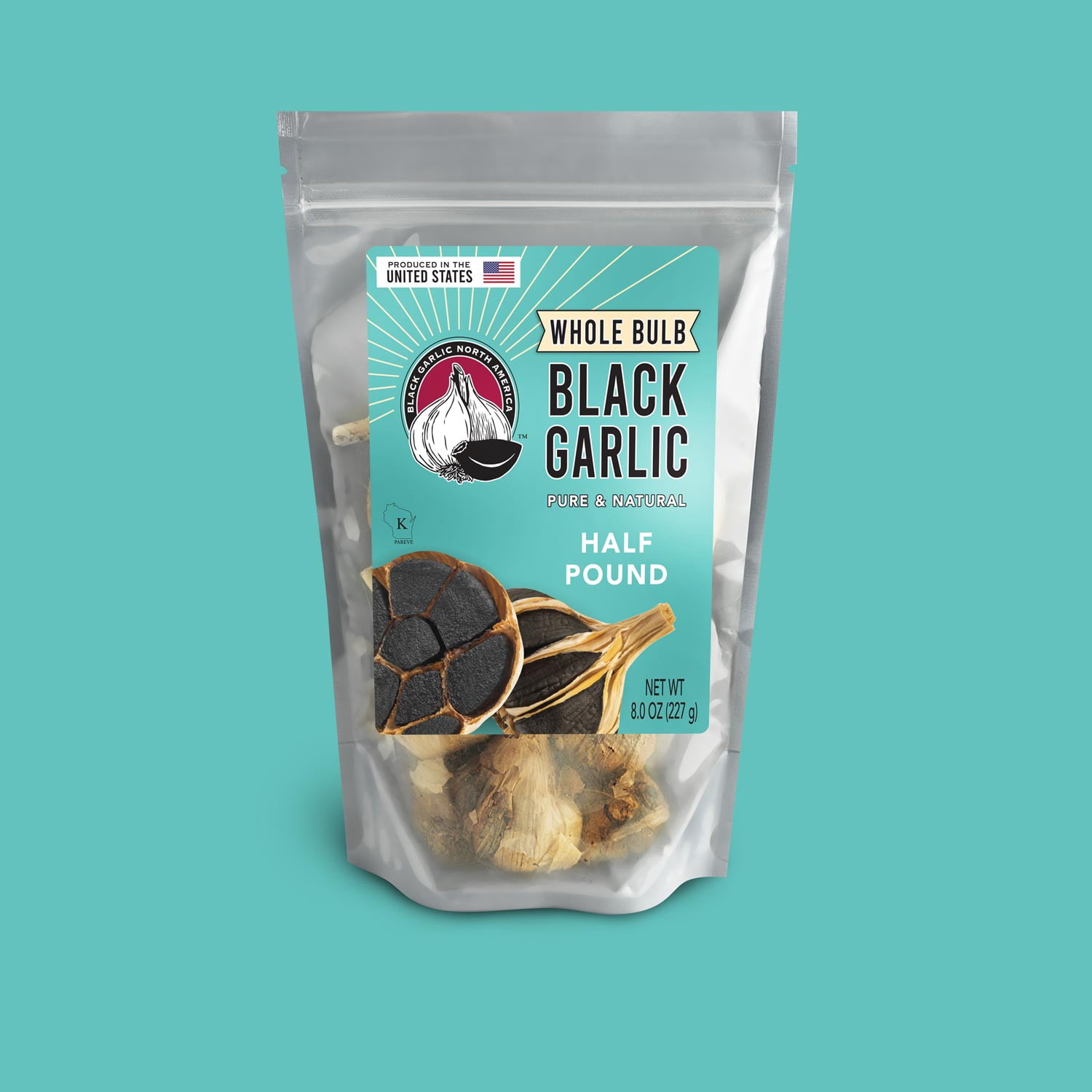 Black Garlic Whole Bulbs - 8oz Kosher Certified