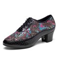 thumbnail image 3 of XIHAHA zapatos de baile latino de tacón alto para mujer y adulto, zapatos de baile Social cuadrados, zapatos deportivos transpirables, tela de microfibra bordada, 3 of 5