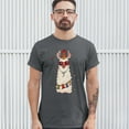 thumbnail image 3 of Tee Hunt Christmas Llama T-Shirt Merry and Bright Let It Snow Funny Xmas Men's Tee, Charcoal, 5X-Large, 3 of 5