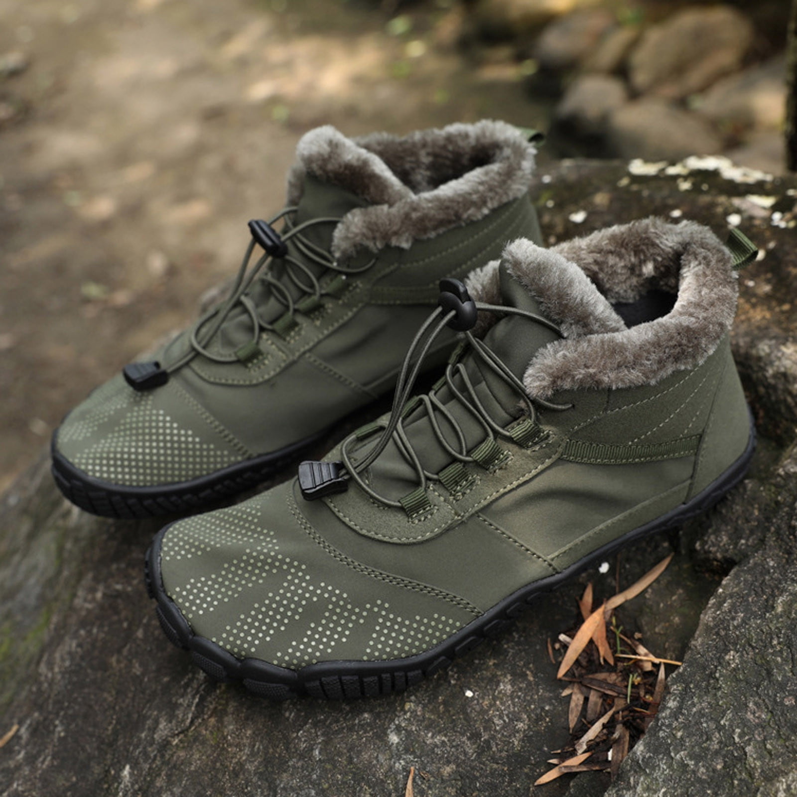 LSLJS Oversized Hiking Men's High Top Cotton Hiking Tourism Shoes