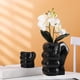 thumbnail image 4 of Florero de cerámica Soledad Florero de arte simple Negro, 4 of 7