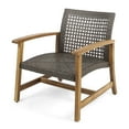 thumbnail image 5 of Viola Outdoor Wood and Wicker Club Chairs, Set of 4, Teak Finish and Mixed Mocha, 5 of 6