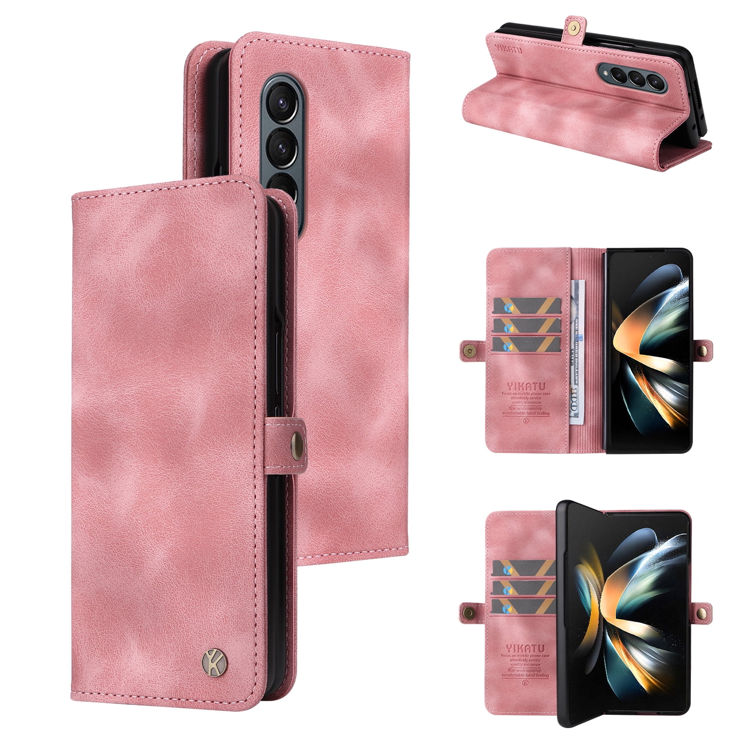 for Samsung Galaxy Z Fold 4 5G Case Wallet Case with Card Holder, Matte ...