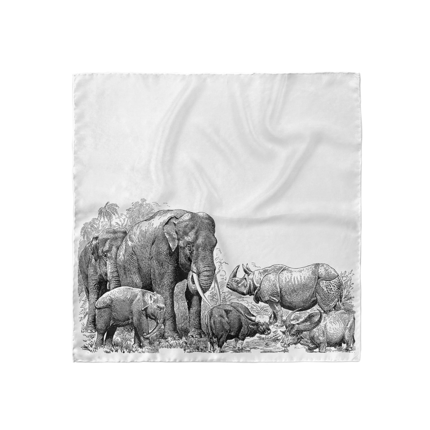 Ambesonne Elephant Head Scarf, Elephants, Head Wrap, 3 Sizes, by