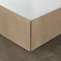 Greenland Home Fashion Burlap 100% Polyester Platform Bed Skirt Drop 15" - Queen 60x80", Natural