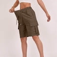thumbnail image 3 of Women's Bermuda Cargo Shorts Casual Summer Shorts with Pockets Plus Size Loose Fit Elastic Waist for Hiking 2026, M, 3 of 8