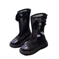 thumbnail image 4 of CAIXIA Girls Knee High Boots Riding Shoes Side Zipper Fashion Round Toe Comfortable Pu Leather Combat Boots Punk Goth Shoes School Shoes Waterproof Fall Winter Boot, 4 of 8
