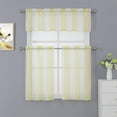thumbnail image 7 of Striped Sheer Tier Curtains, 2 Pcs Linen Textured Rod Pocket Yarn Dyed Short Curtain, 7 of 7