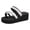 White, variant on Women's Sparkly Sequin Platform Wedge Flip Flops Fashion Casual Lightweight Slip on Chunky High Heels Sandals Comfortable Walking Dress Slippers for Beach Summer Vacation White Size 6.5