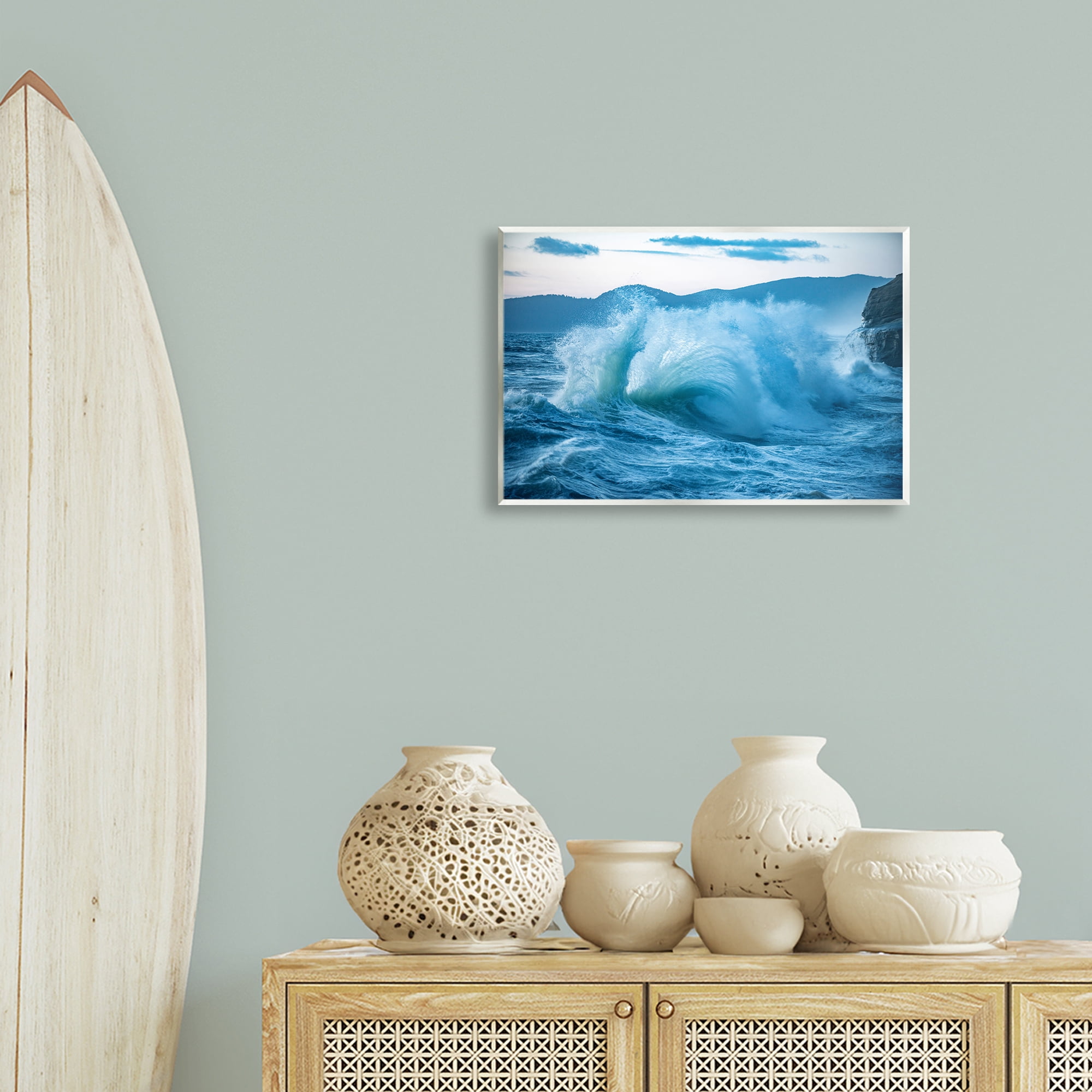 Stupell Industries Rolling Tsunami Wave Nautical & Beach Photography Unframed Art Print Wall Art, 19 x 13