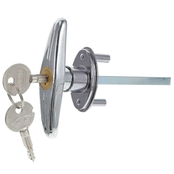 BESTYASH 1Set Universal Garage Door Lock T-Handle Kit with Manual Release Brushed Steel for Home Use