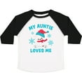 thumbnail image 3 of Inktastic Polar Bear My Auntie Loves Me in Santa Hat with Snowflakes Boys or Girls Toddler T-Shirt, 3 of 5