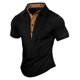 thumbnail image 1 of Blusa y camisa de manga corta con cuello vuelto para hombre, camiseta informal de moda de color liso con solapa, camiseta de manga corta con cuello redondo, blusa para hombre, 1 of 5