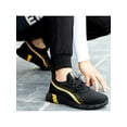 thumbnail image 5 of Gomelly Unisex Ankle Boots Steel Toe Work Shoes Lace Up Safety Boot Comfortable Sneakers Outdoor Working Black And Yellow 7, 5 of 7