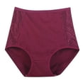 thumbnail image 2 of ylioge Womens Plus Size Underwear Panties XL-6X High Waisted Briefs Cotton-Blend Lace Splice Stretchy Full Coverage Leakproof Brief, 2 of 3
