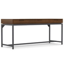 Simpli Home Banting SOLID WOOD Industrial 72 inch Wide Desk in Walnut