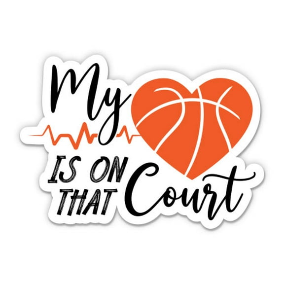 Basketball Love - 3" Vinyl Sticker - For Car Laptop Water Bottle Phone - Waterproof Decal