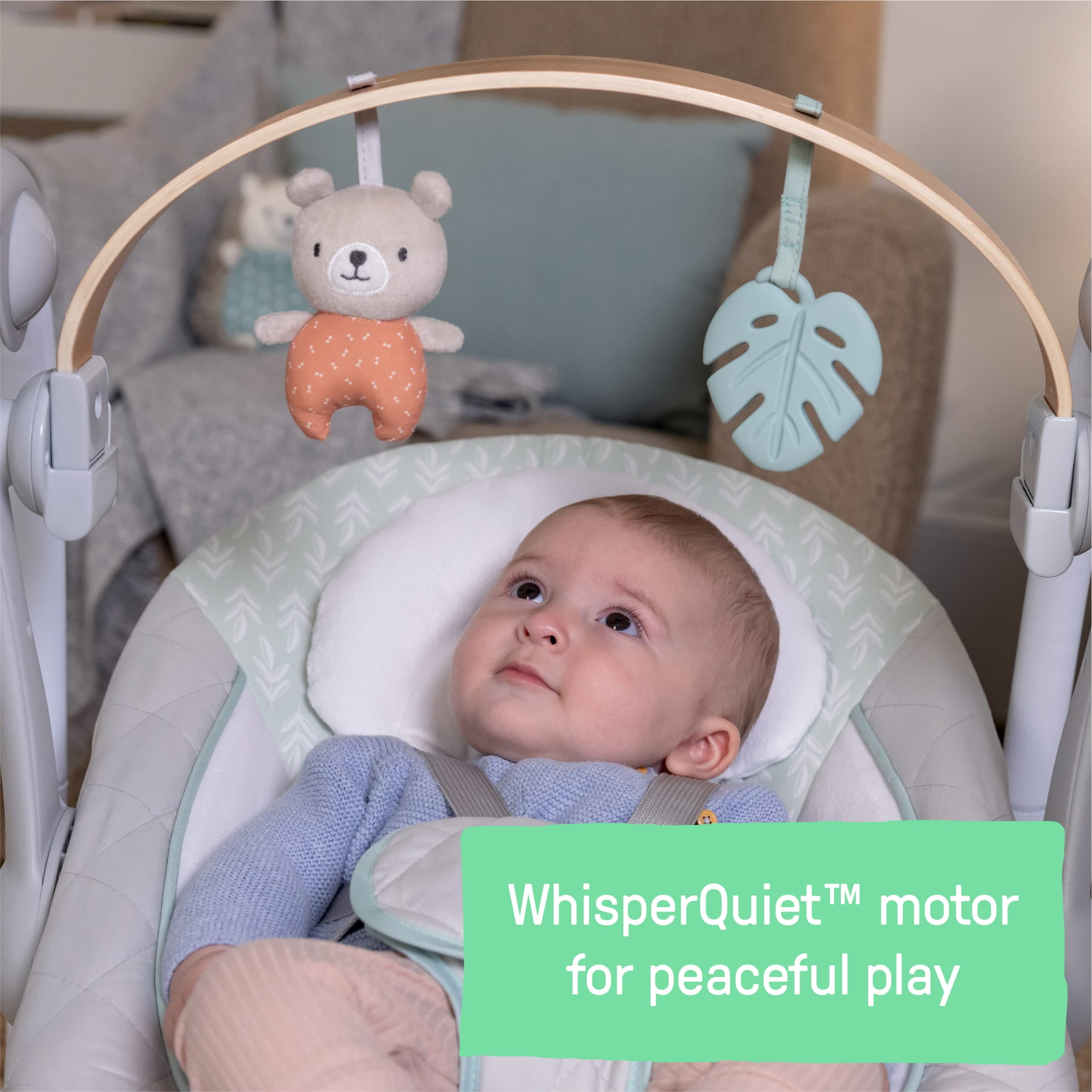 Ingenuity Cozy Spot Swing and Go Portable Swing, Grey, Unisex, Ages 0-9 Months