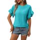 thumbnail image 2 of mfyjkho Tops Y Blusas Para Mujer, Blusa Holgada De Manga Corta Con Lentejuelas Y Cuello En V Para Mujer Tops De Gimnasio Para Mujer M, 2 of 8