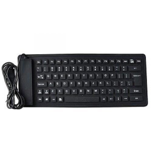 KEYBOARD FLEX80-BLK 80-Key USB Mini Flexible Roll-Up Silicone Keyboard (Black)
