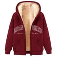 thumbnail image 2 of Los Angeles Hoodie Fall Winter Fleece Lined Zip Up Hoodies Pockets Streetwear Hooded Sweatshirt Hoodie Women Jacket, 2 of 6
