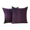 thumbnail image 5 of 3S Brother's Solid Color Cushion Cover Velvet Look Home Décor Throw Pillow Case with Invisible Zipper Set of 2 Pieces for Chair Couch Bedroom & Livingroom Décor Pillowcase - Purple 20"x20" Each, 5 of 9