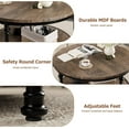 thumbnail image 2 of Danolaps Round Coffee Table Living Room Table 30.5 inch Rustic Circle Center Table with Storage Shelf&Sturdy Metal Legs 2-Tier Modern Wood Coffee Table,Easy Assembly,Light Walnut, 2 of 5