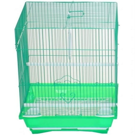 13.3 x 10.8 x 16.5 in. Flat Top Medium Parakeet Cage, Green